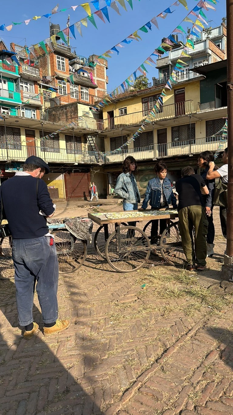 Behind the scenes during shoot