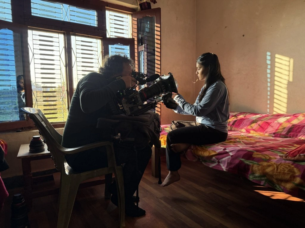 On set filming preperation