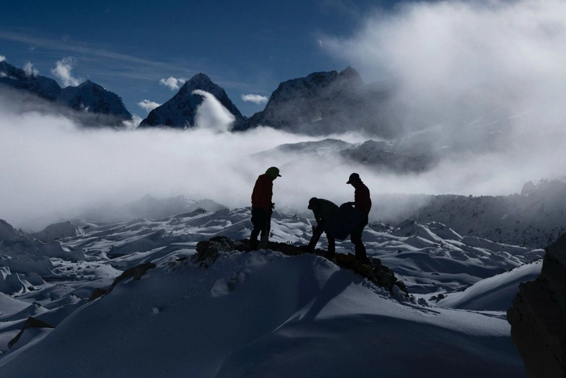 High altitude filming in Nepal